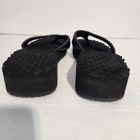 The NORTH FACE Women’s Size 9.5 Base Camp Wedge Flip Flops Sandals Logo Black - Picture 6 of 9